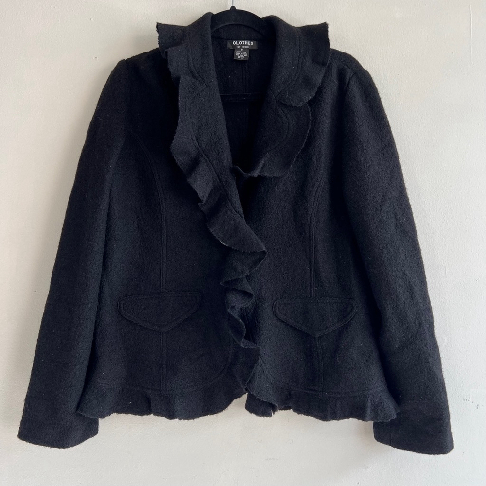Wool women’s Black Jacket Clothes by Revue size M